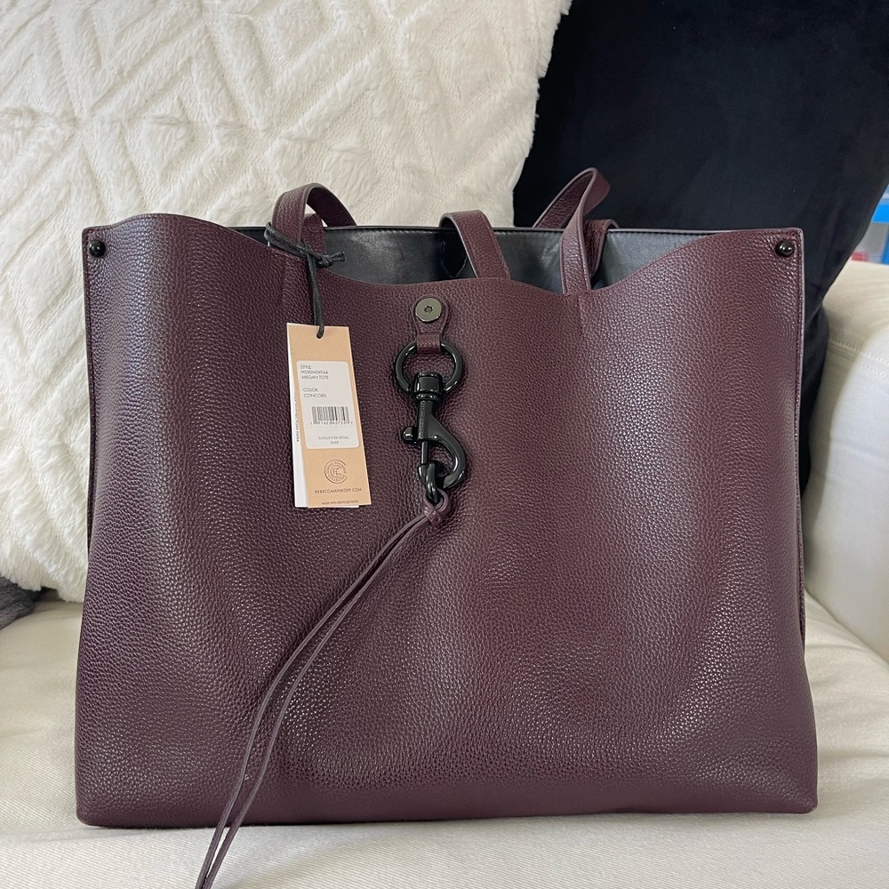 Megan Tote Burgundy Gun metal